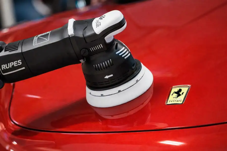 Freshly detailed car paint with protective finish