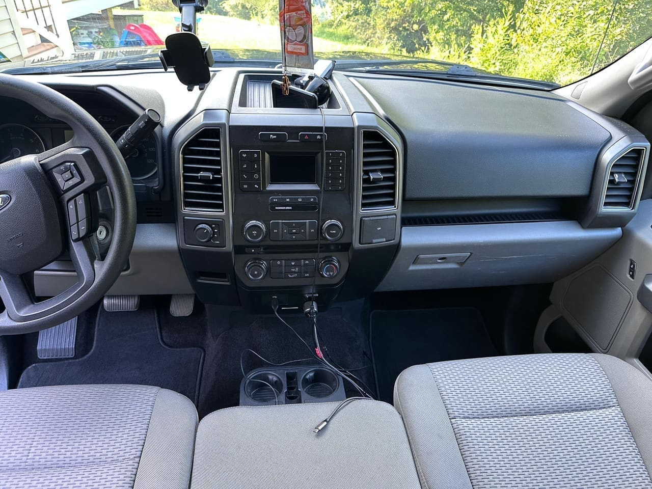 Ford F-150 dashboard AFTER full detail by Detail Jockey — clean, matte-finished dash and console, Flemington NJ