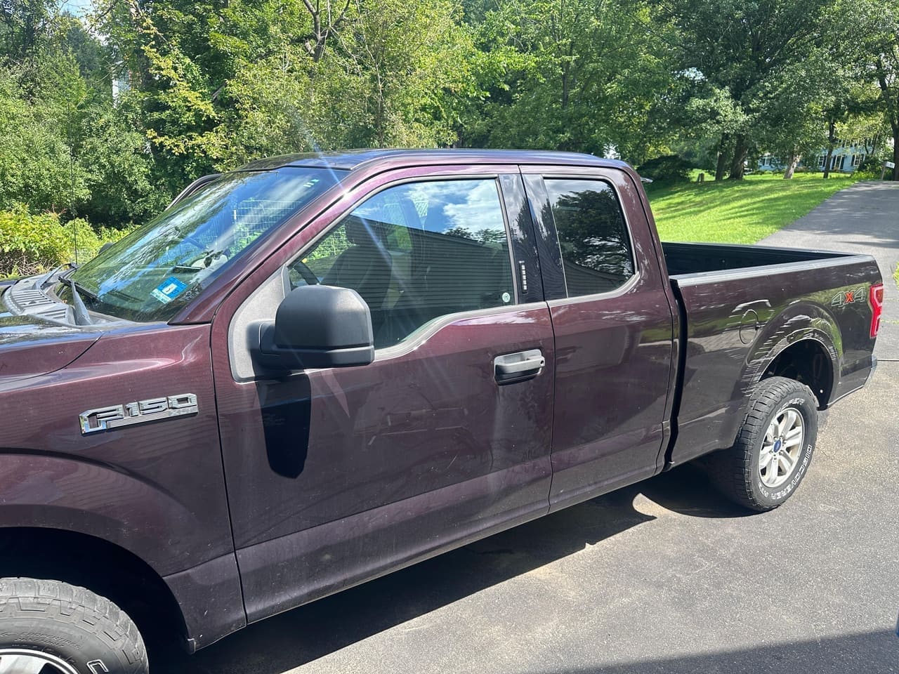 Ford F-150 truck BEFORE full detail — dull paint and dirty lower body panels, Flemington NJ
