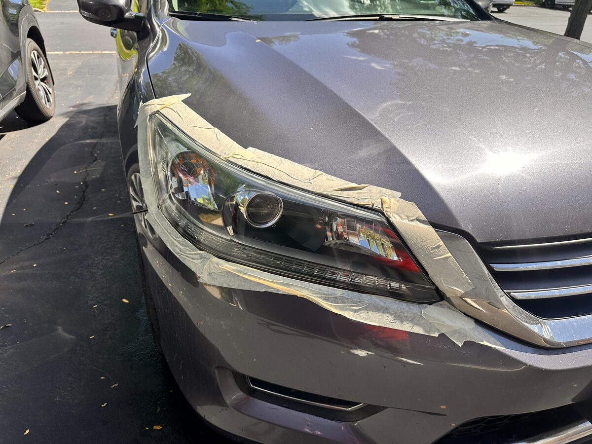 After headlight restoration — restored clear passenger-side headlight lens by Detail Jockey, Flemington NJ
